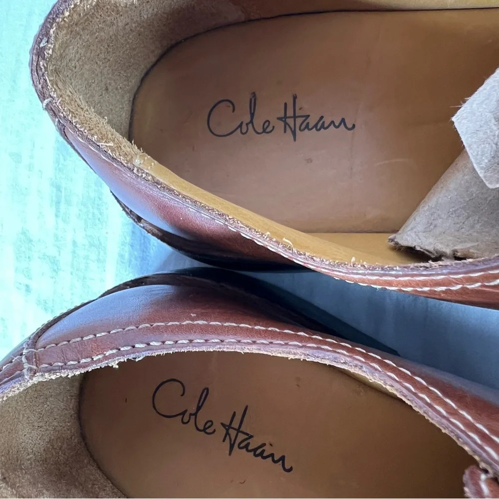 Cole Haan Brown Oxford Lace Up Leather Dress Shoes Size 9 US GUC